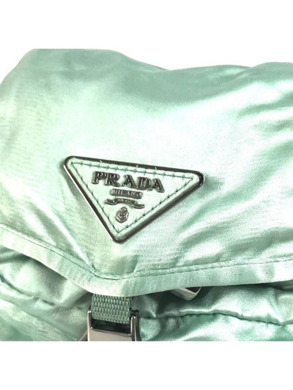 Prada Backpack Satin Green - Picture 2 of 9